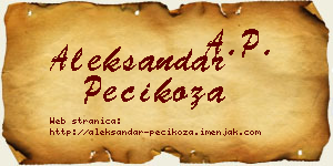 Aleksandar Pecikoza vizit kartica